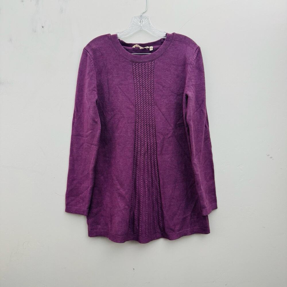 Soft Surroundings Purple Knit Long Sleeve Blouse Women’s Size M - Picture 1 of 7